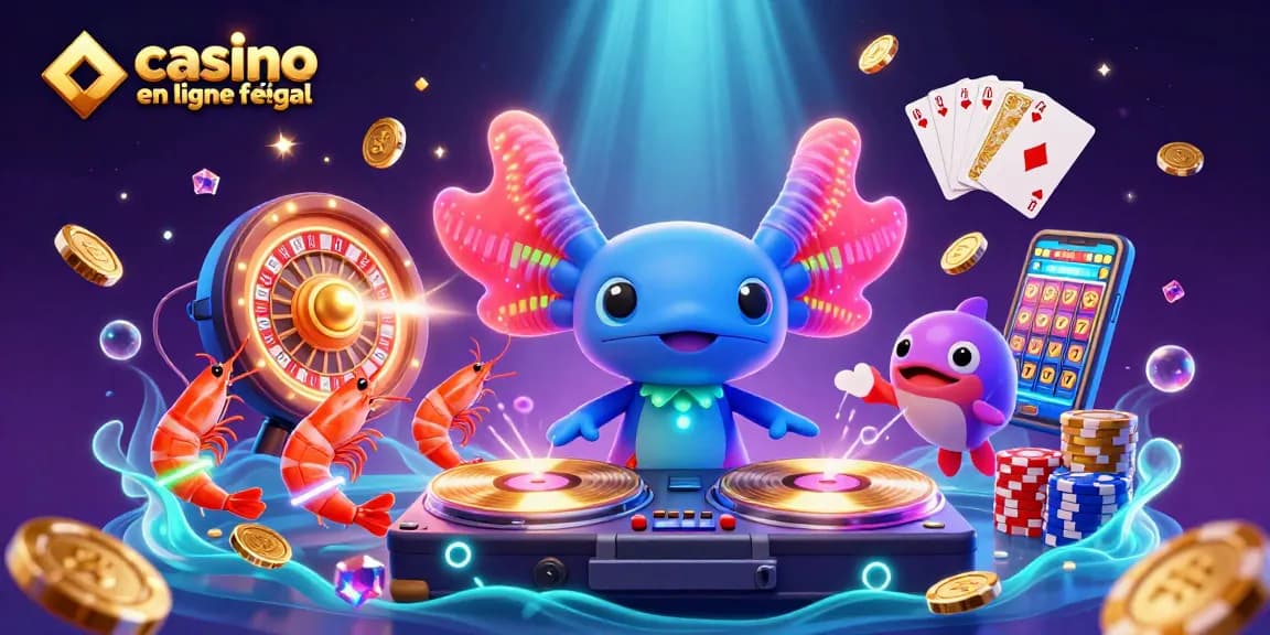Le casino en ligne France légal offre un DJ axolotl en 3D avec des jetons scintillants et une ambiance aquatique.