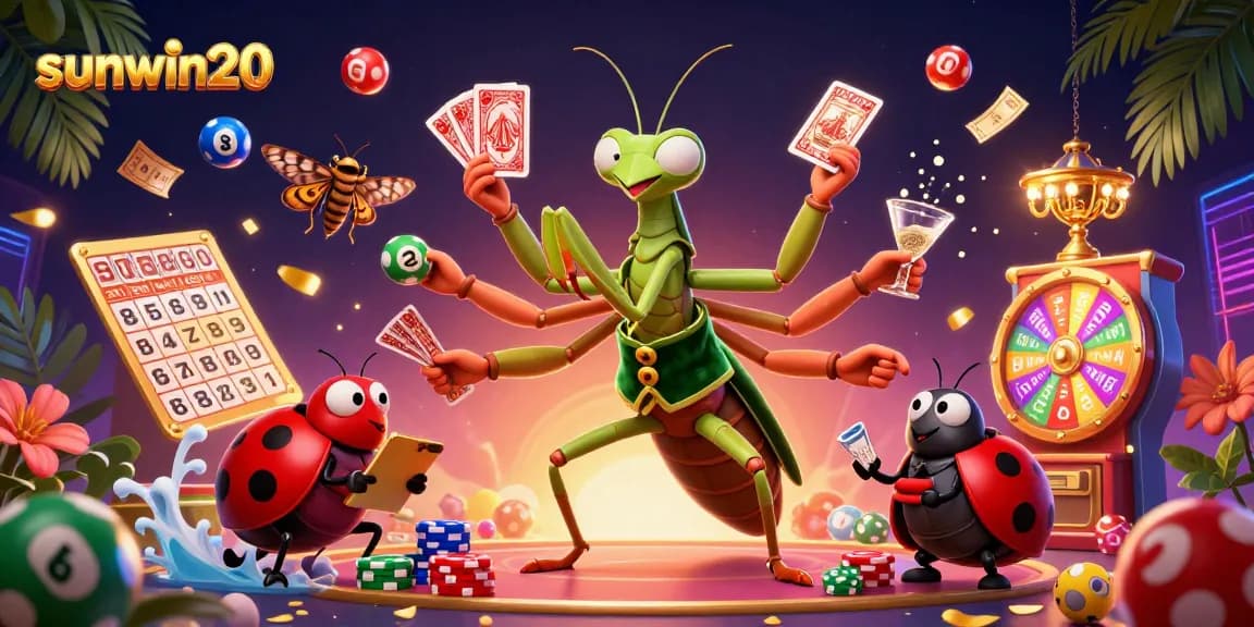 Experience the excitement of gambling with sunwin20, featuring vibrant lottery elements and lively characters.