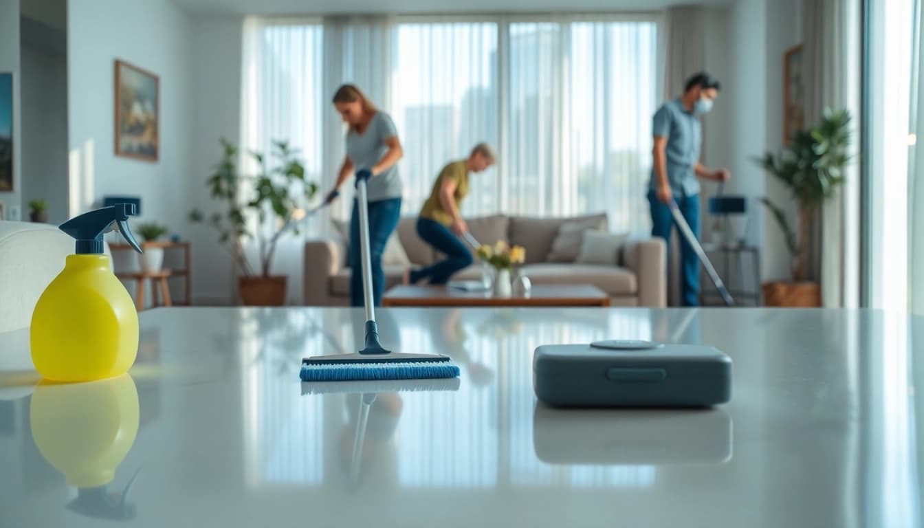 Efficient bond cleaning Logan team ensuring a spotless apartment with attention to detail.
