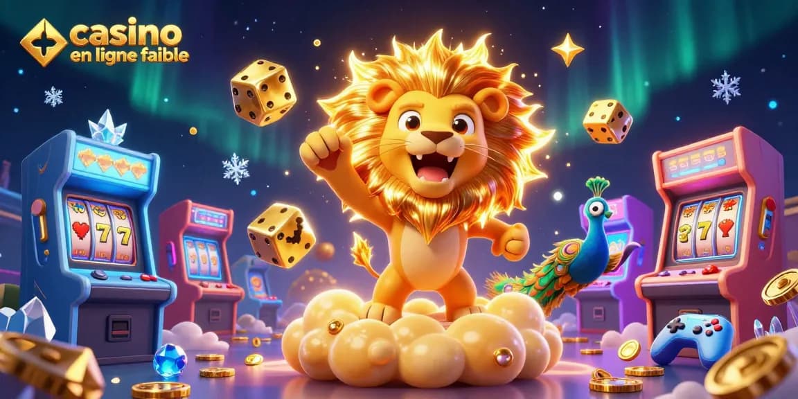 Jouez sur un casino en ligne fiable avec notre illustration captivante combinant jeux et éléments d'or.