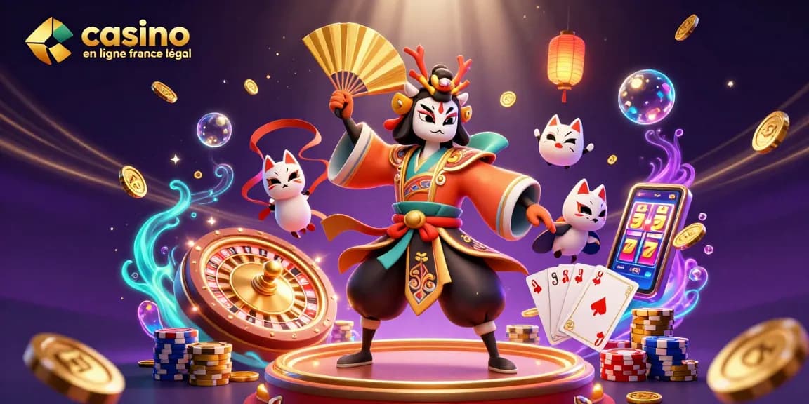 Découverte de l'univers du casino en ligne France légal avec une scène dynamique de jeux.