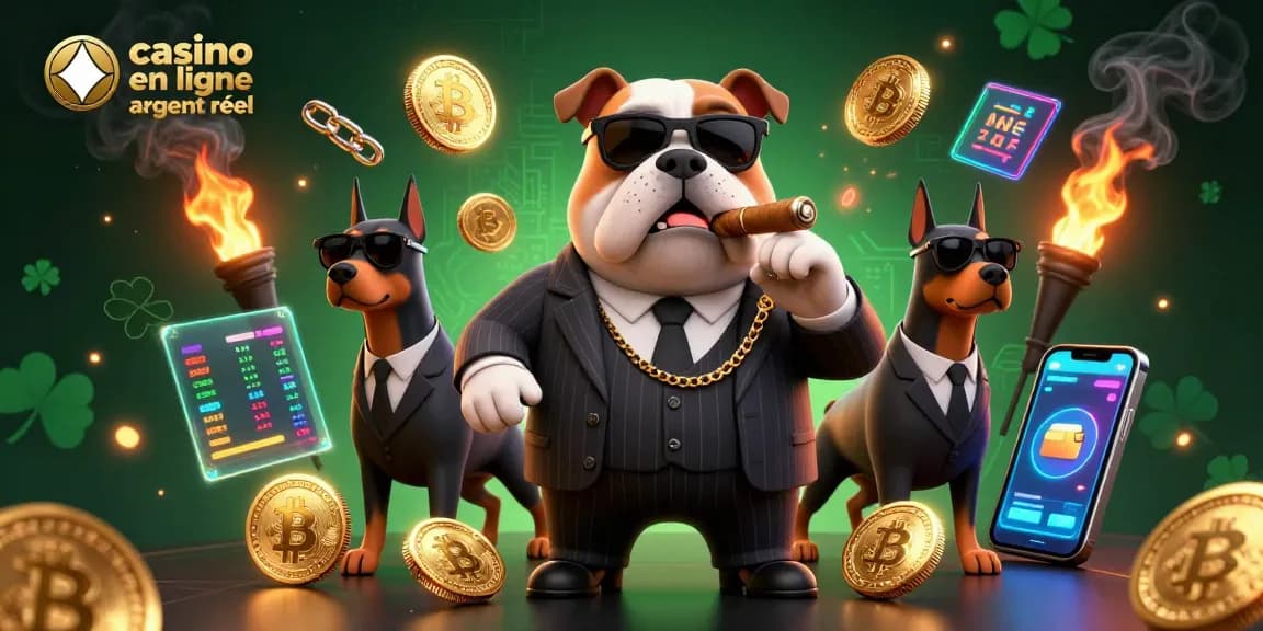 Gagnez gros sur casino en ligne argent réel avec un bulldog mafieux, des pièces en crypto et une ambiance palpitante.