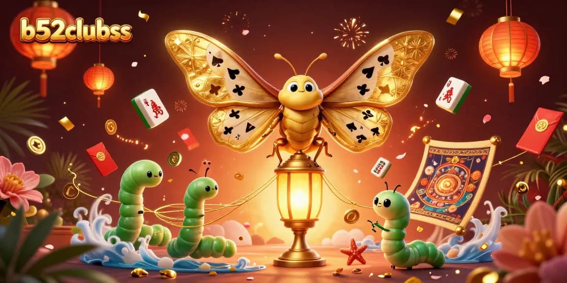 Engage with thrilling casino experiences at b52clubss highlighted by a stunning 3D moth illustration.