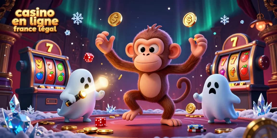 Les gains des jeux de casino en ligne France légal : monkey faisant des tours avec des objets dorés et un chiot.