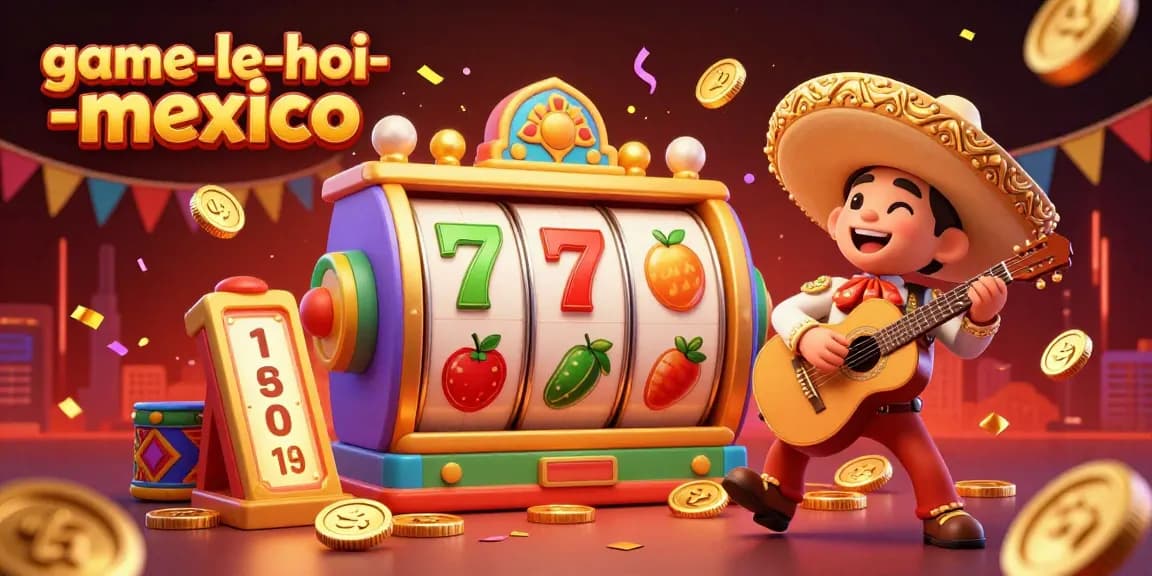 Experience the excitement of game-le-hoi-mexico with vibrant slot reels and winning symbols spinning!