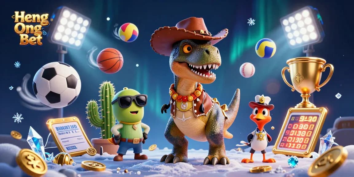 Join the excitement of Heng Ong Bet with a thrilling 3D illustration of adorable gambling characters.