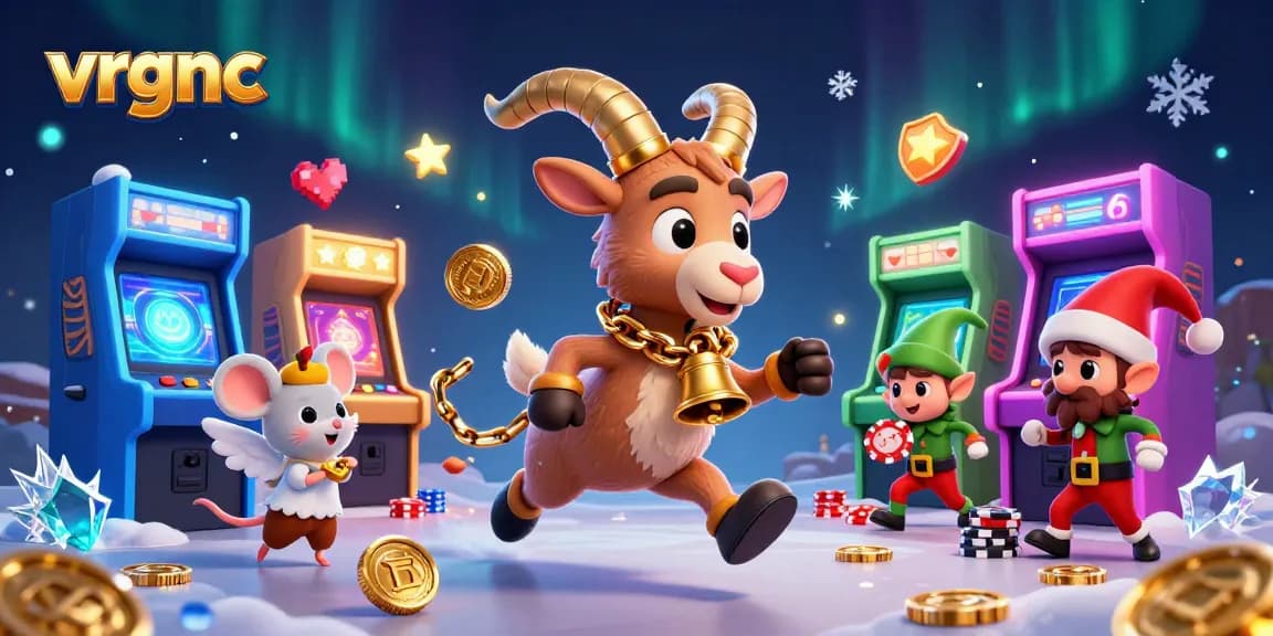 Experience the thrilling action at vrgnc's vibrant casino with Krampus and playful characters.