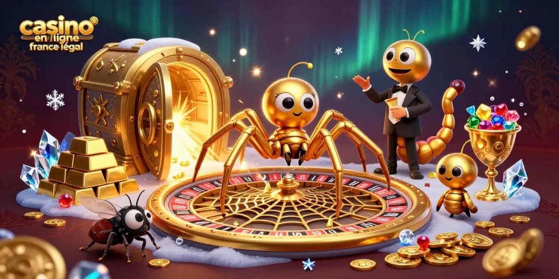 Les joueurs profitent d'une expérience de jeu immersive dans un casino en ligne légal en France avec des éléments d'or et des gemmes précieuses.
