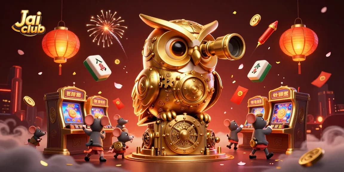 Engage with Jai club's thrilling casino experience through this vibrant 3D illustration highlighting gaming elements.
