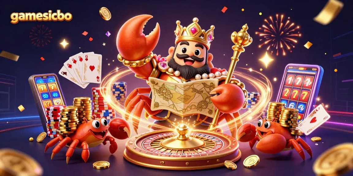 Experience thrilling gameplay in gamesicbo with a golden crab emperor leading the fun!