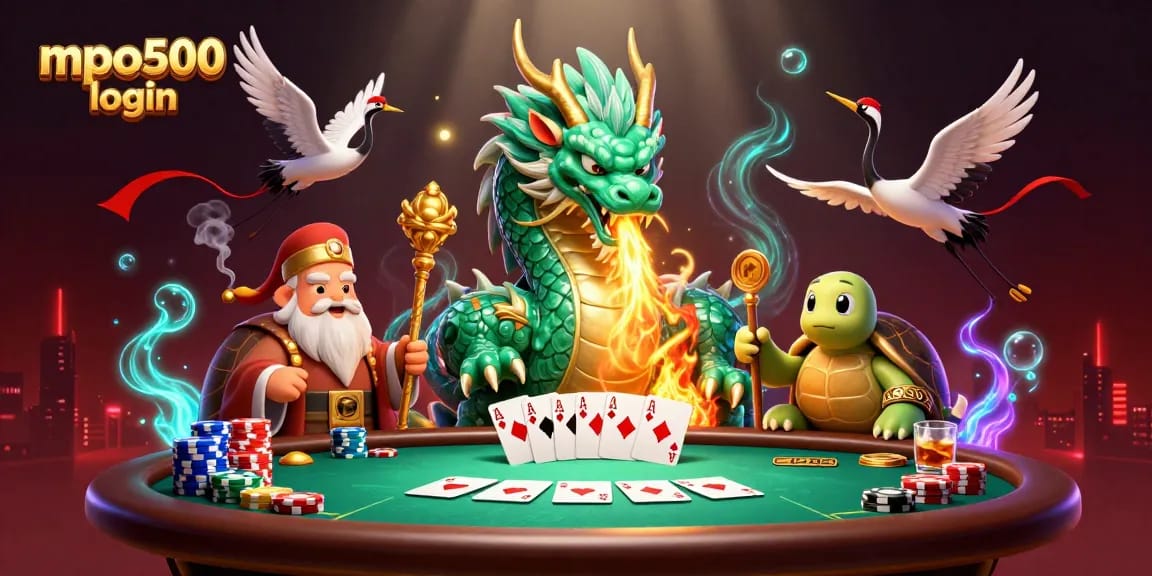 Engage with mpo500 login and experience the thrill of gaming amidst vibrant dragons and animated characters.