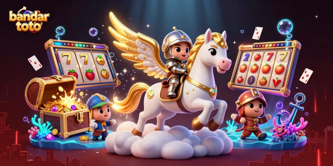 Experience excitement with bandar toto as the celestial horse and knight discover hidden treasures.