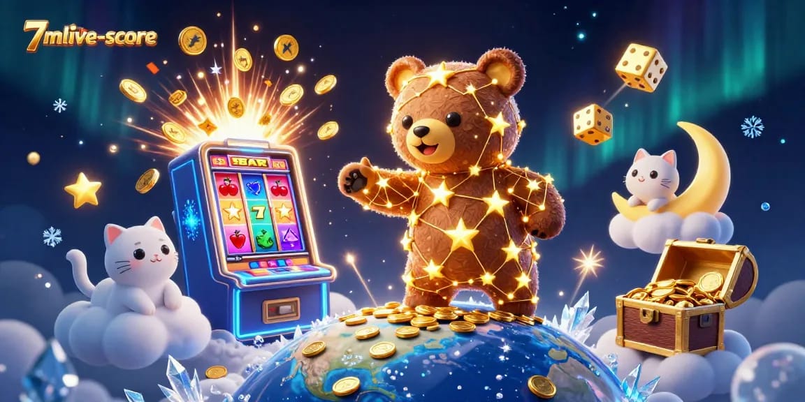Spin the reels for thrilling wins with 7mlive-score in this vibrant casino illustration