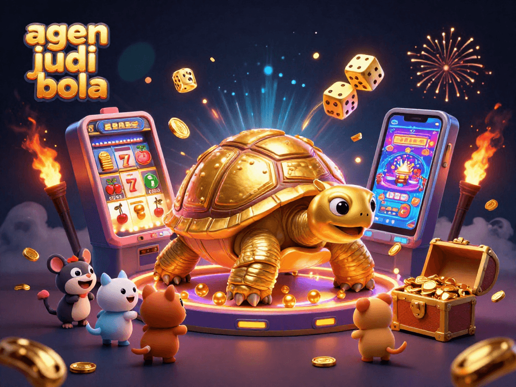 Engage in agen judi bola with a vibrant, dynamic 3D illustration showcasing excitement and winning potential.