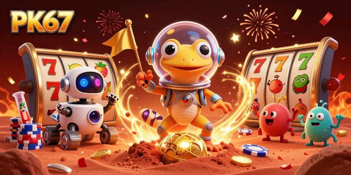 Experience PK67, exploring Mars where alien adventures meet casino thrills among cheering bacteria.
