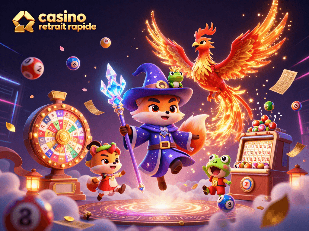 Expérimentez des gains instantanés sur casino retrait rapide avec effets colorés et personnages mystiques.