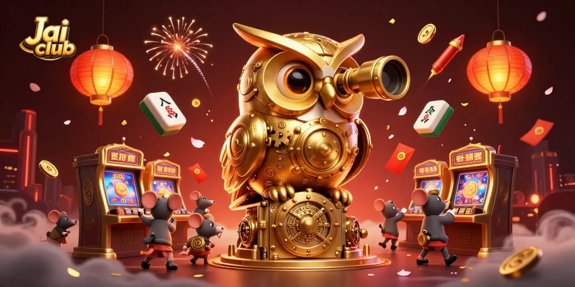 Engage with Jai club's thrilling casino experience through this vibrant 3D illustration highlighting gaming elements.