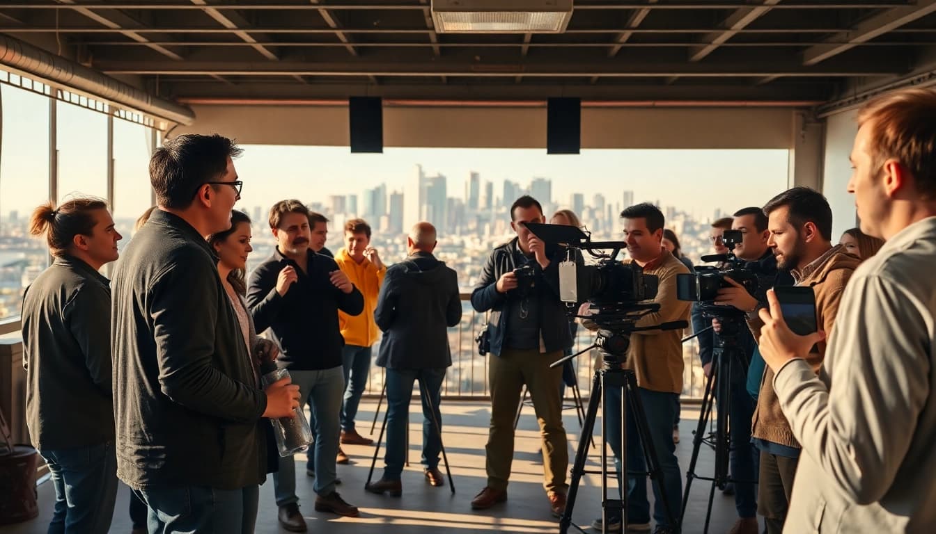 Edmonton production companies collaborating on a vibrant film set in the heart of the city.