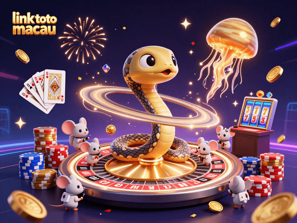 Join tiny astronaut mice placing bets on the Saturn-themed roulette in link toto macau illustration.