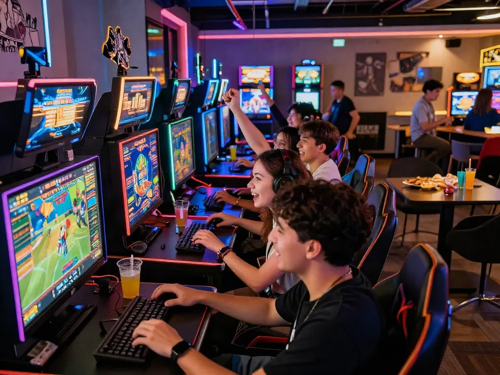 Pengalaman bermain slot gacor gampang menang di ruang bermain modern dengan suasana ceria.