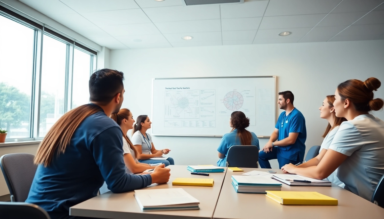 Students actively participating in a session at the Houston Trusted NCLEX review center, showcasing a collaborative learning environment.
