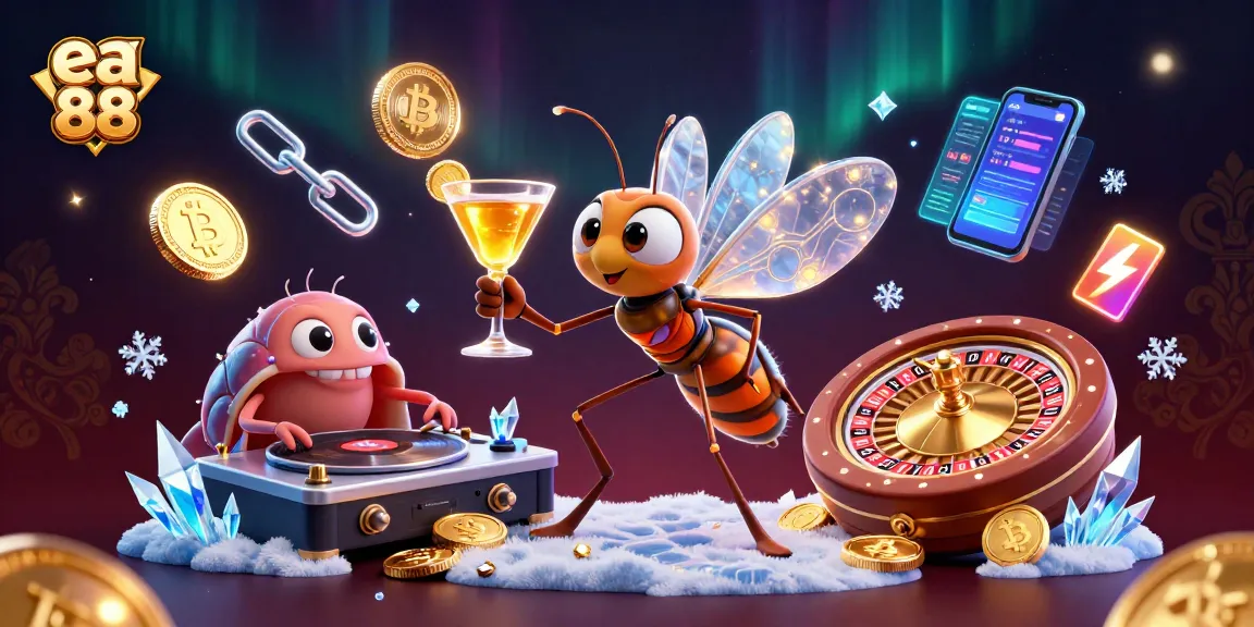 Engage with exciting games at ea 88, featuring vibrant casino characters and crypto elements.