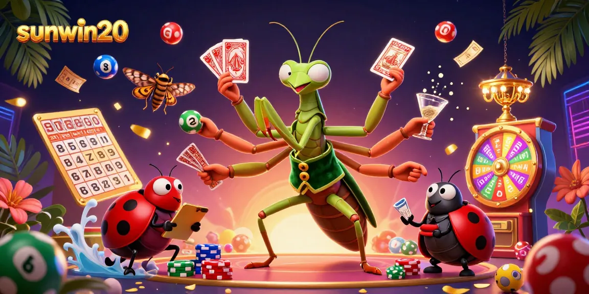 Experience the excitement of gambling with sunwin20, featuring vibrant lottery elements and lively characters.