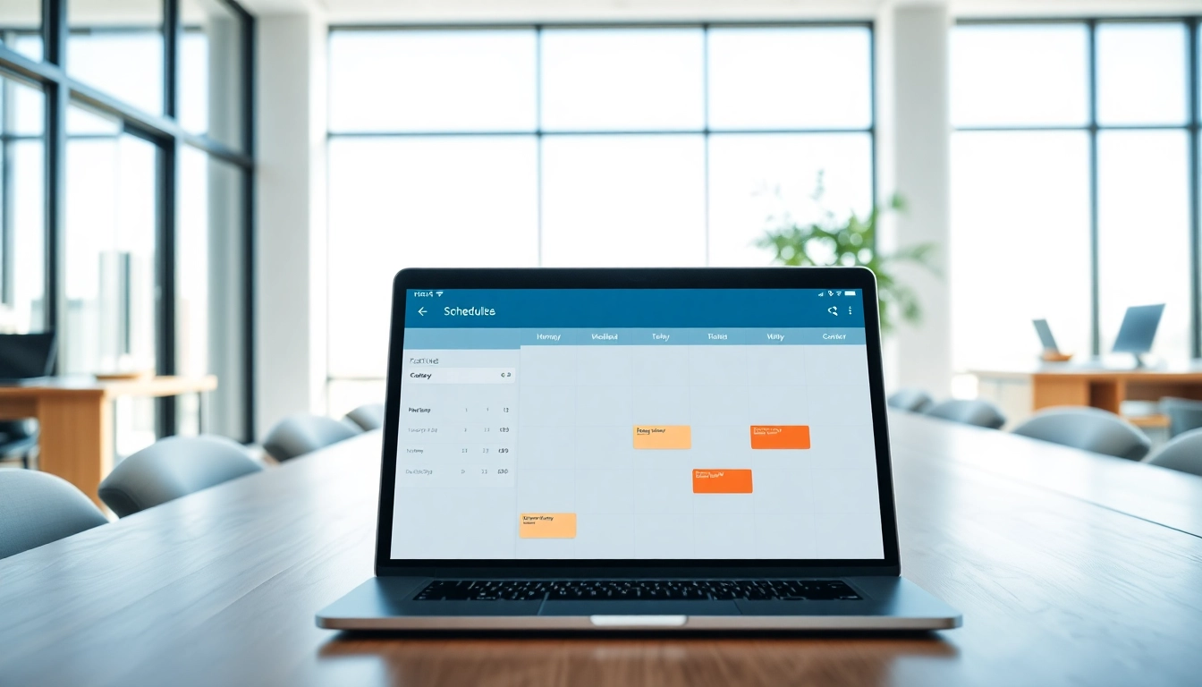 Scheduling made easy with a Calendly alternative AI in a modern office environment.