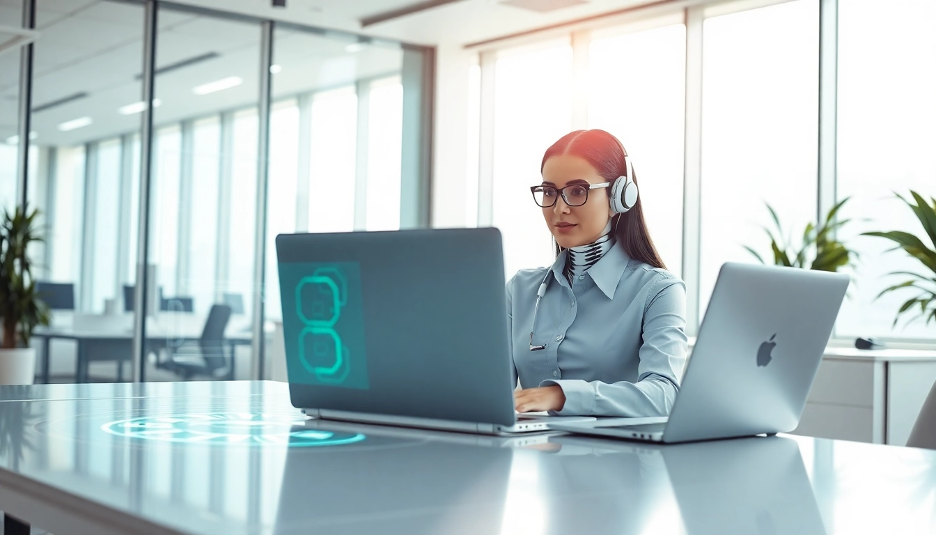 AI executive assistant alternative AI assisting in a modern office, highlighting productivity.