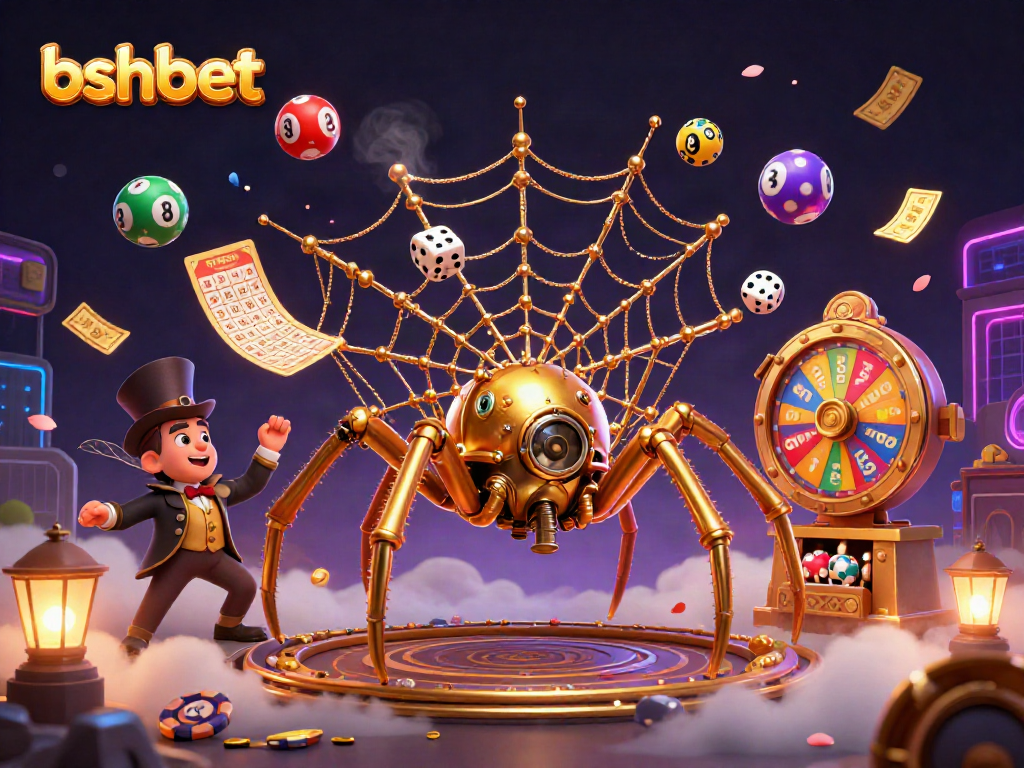 Experience thrilling moments at bshbet with an engaging 3D casino-themed digital artwork.