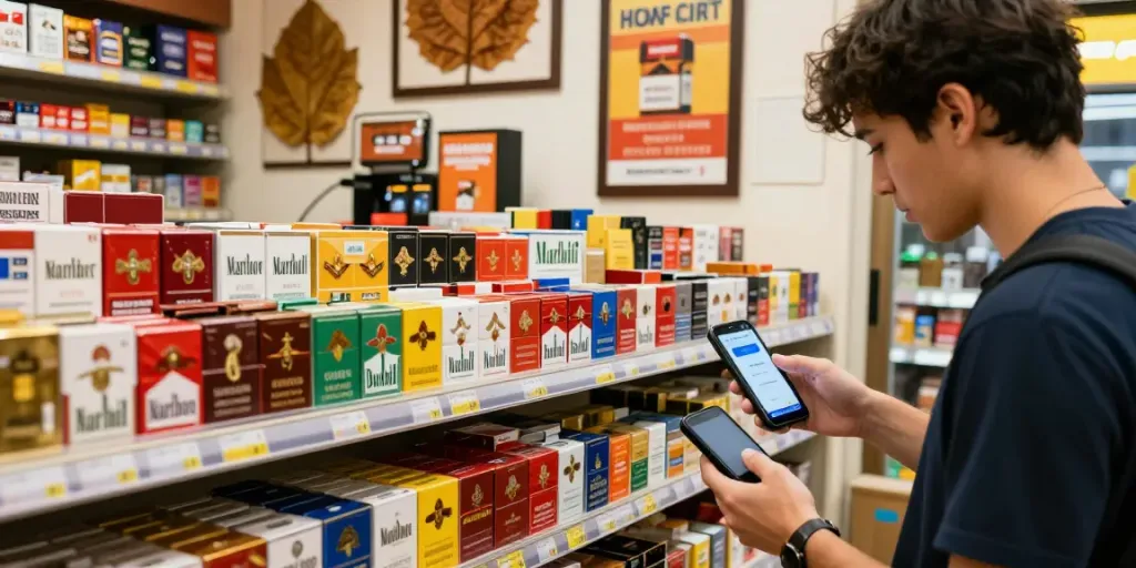 Discover cheap tobacco and cigarettes online in an inviting urban convenience store.