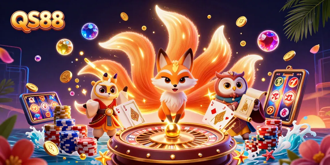 Engage with QS88 as the vibrant nine-tailed fox spirit and wise owl sage embody thrilling casino excitement.