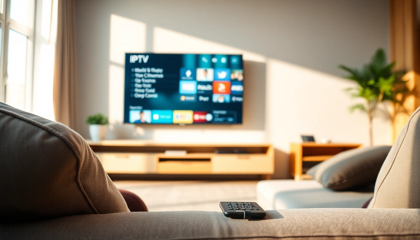 Enjoy a seamless free trial iptv experience in a modern living space.