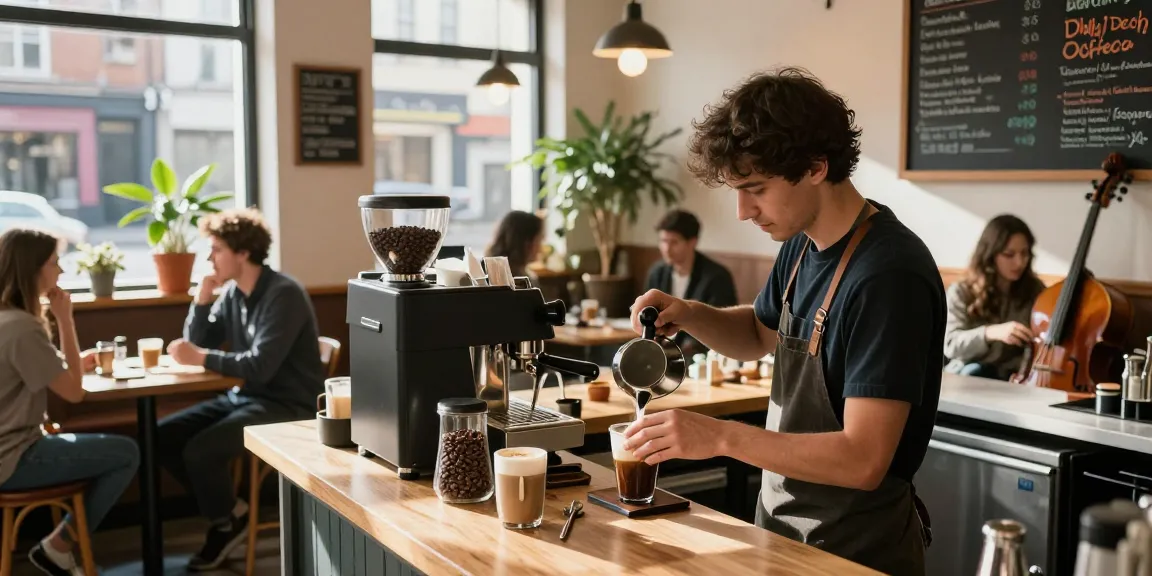 Barista menyajikan kopi di situs epictoto yang nyaman dengan suasana hangat.