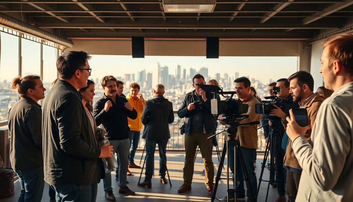 Edmonton production companies collaborating on a vibrant film set in the heart of the city.
