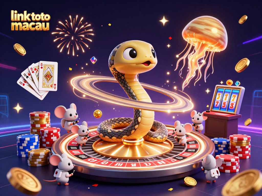 Join tiny astronaut mice placing bets on the Saturn-themed roulette in link toto macau illustration.