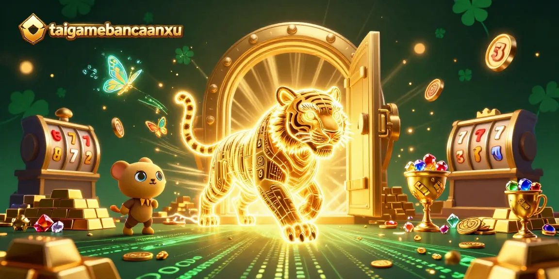 Experience the excitement of taigamebancaanxu featuring a neon tiger in a vibrant digital casino.